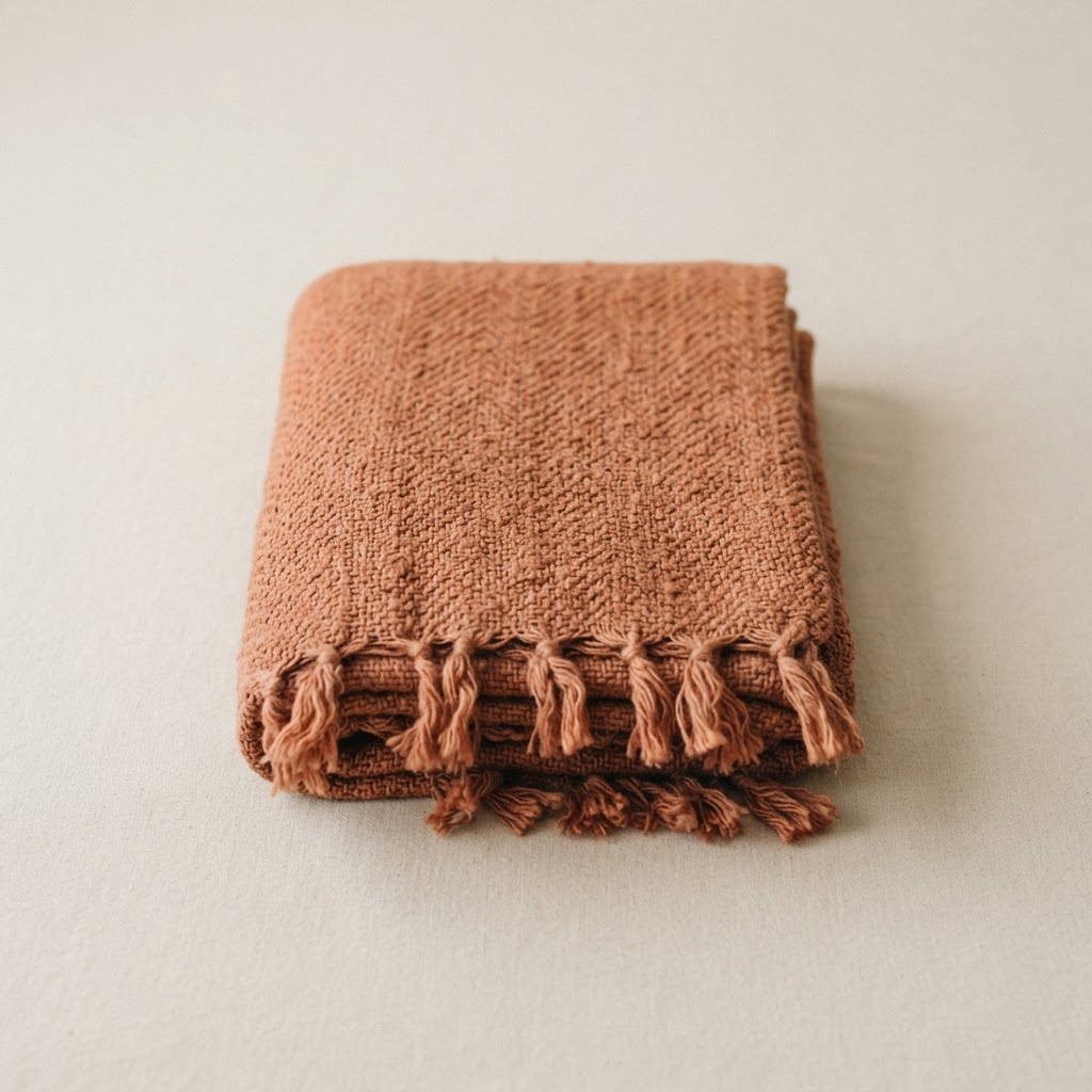 Refuge Blanket — handmade Terracotta throw blanket